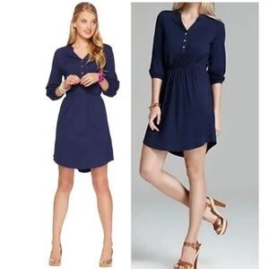 Lilly Pulitzer “Beckett” Navy Blue Button-Front Shirt Dress – Size XS